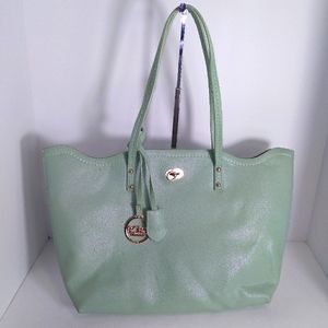 BCBG PARIS Leather Sage Color Tote Bag